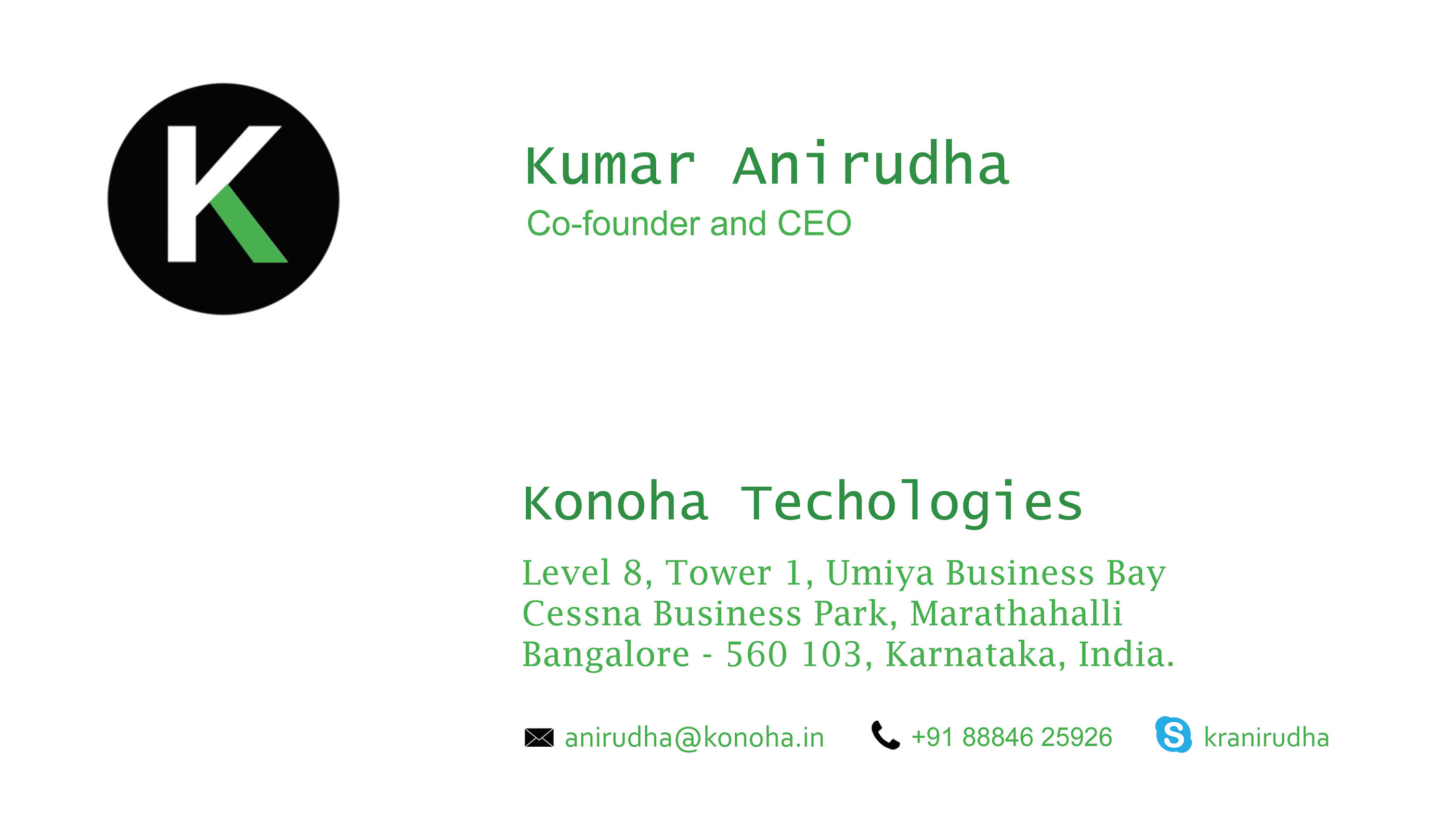 Konoha Technology Business Card